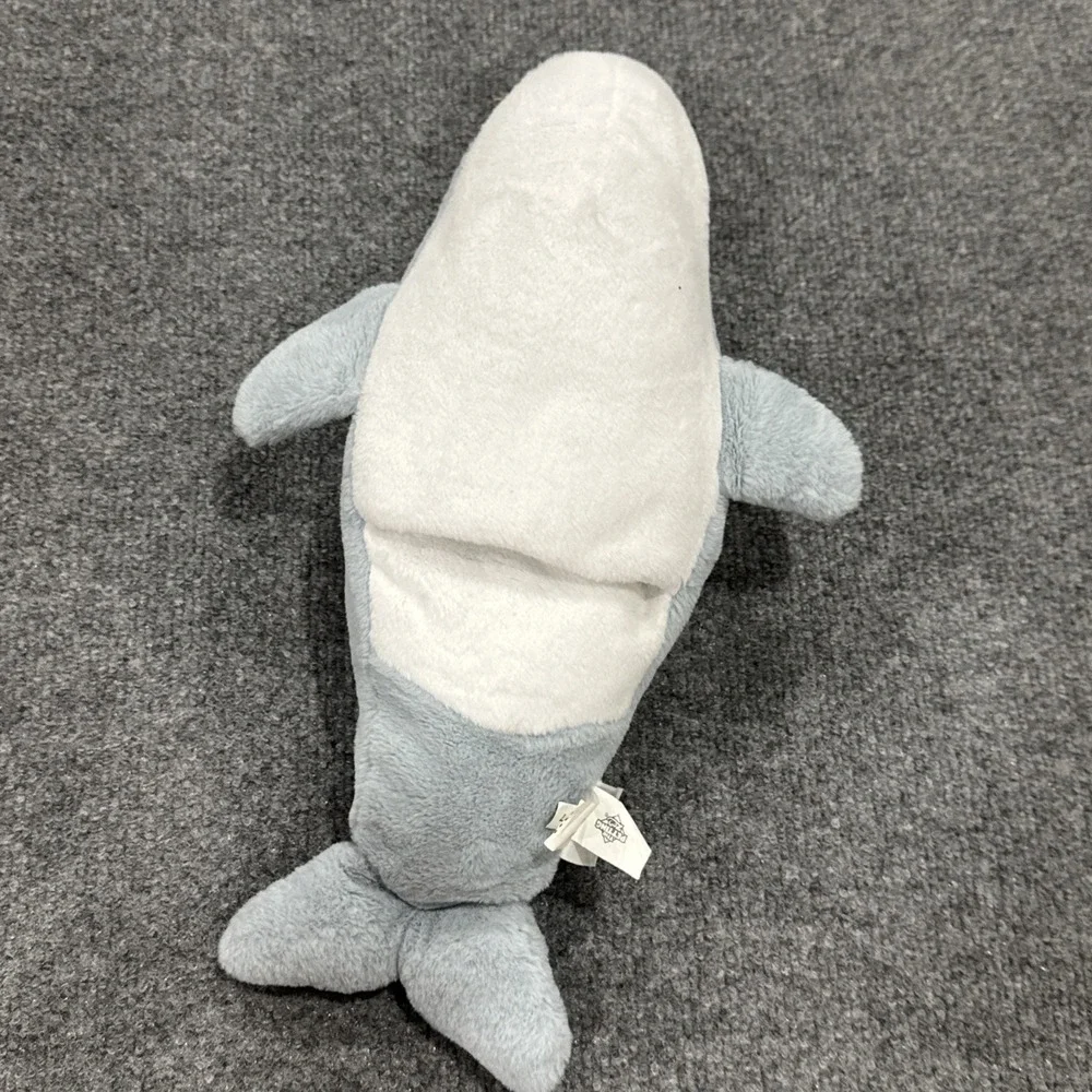 The Petting Zoo Dolphin Hand Puppet Plush Gray Big Eyes Stuffed Animal 2008